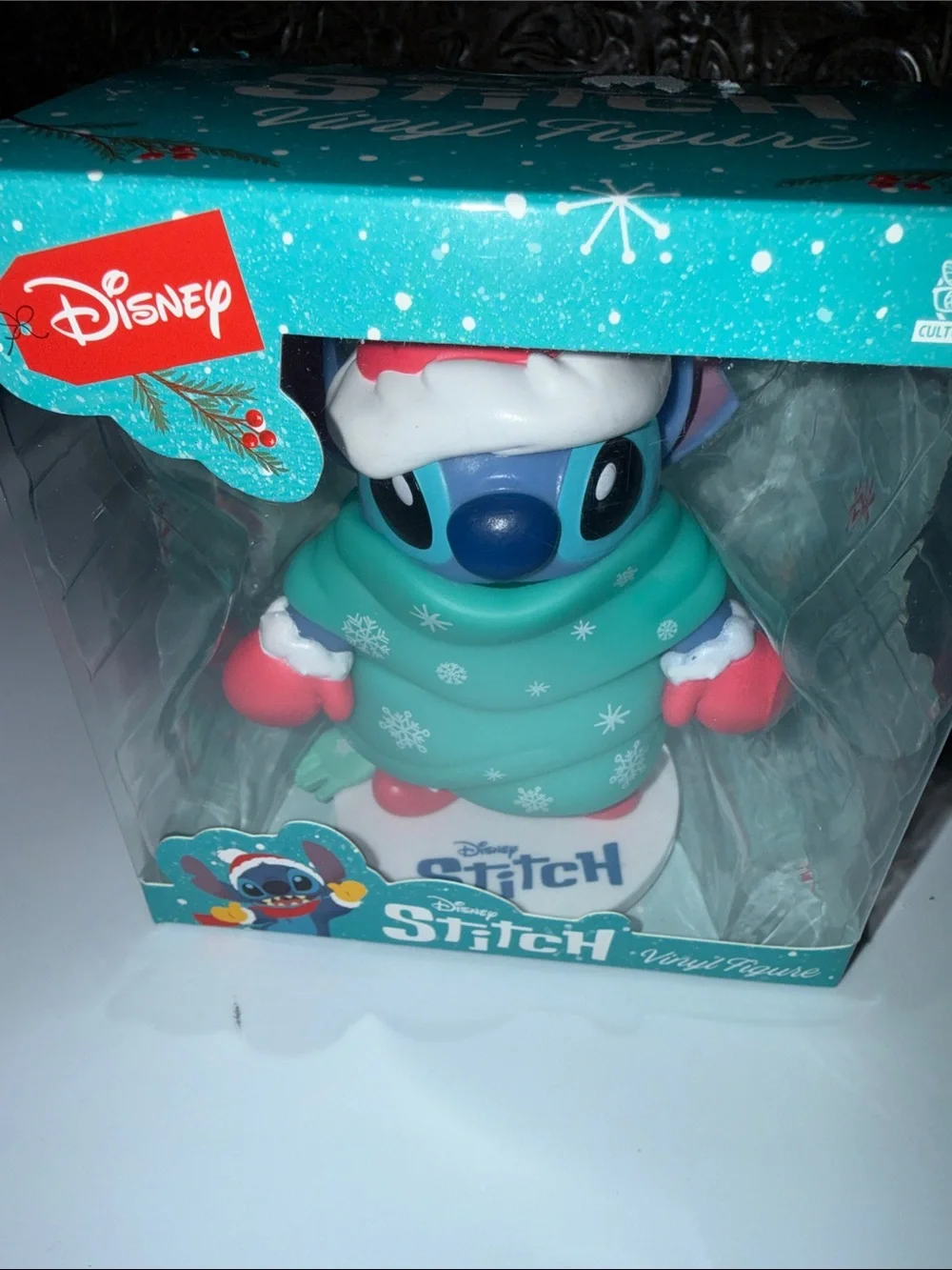 Disney Stitch Holiday Vinyl Figure - Teal Sweater with Red Accents